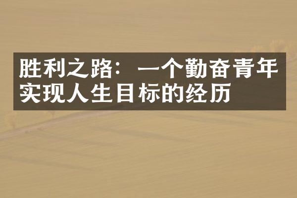 胜利之路：一个勤奋青年实现人生目标的经历