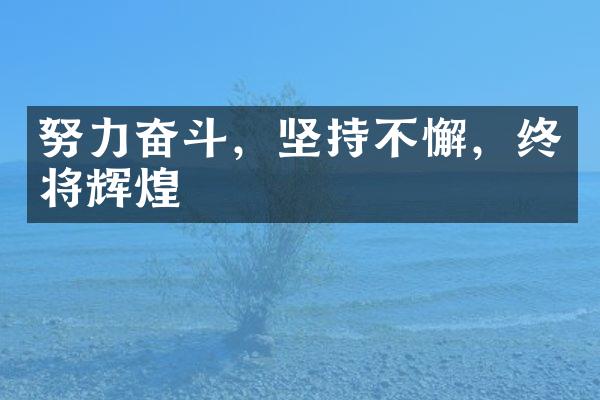 努力奋斗，坚持不懈，终将辉煌