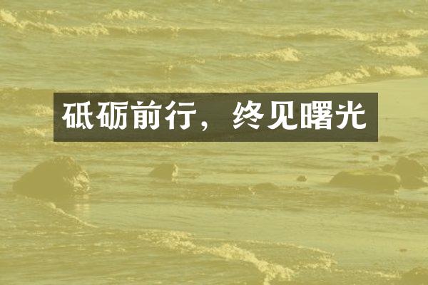 砥砺前行，终见曙光