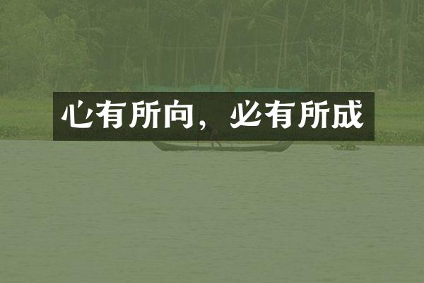 心有所向，必有所成