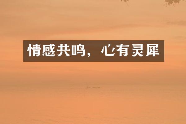 情感共鸣，心有灵犀