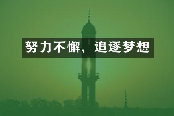 努力不懈，追逐梦想