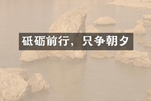 砥砺前行，只争朝夕