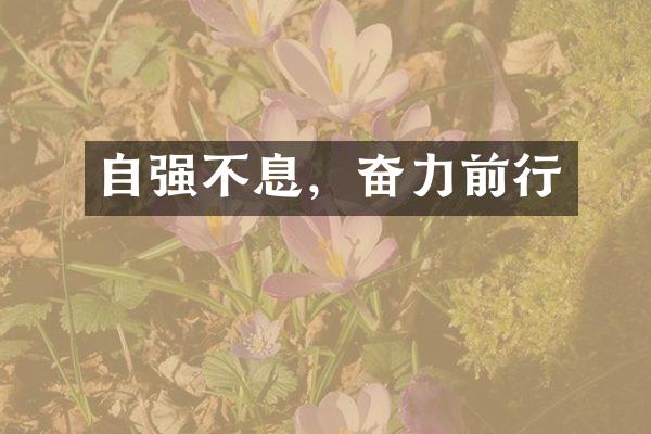 自强不息，奋力前行