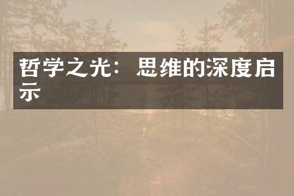 哲学之光：思维的深度启示
