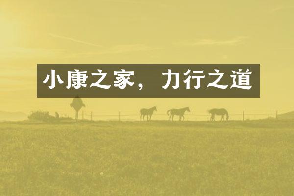 小康之家，力行之道