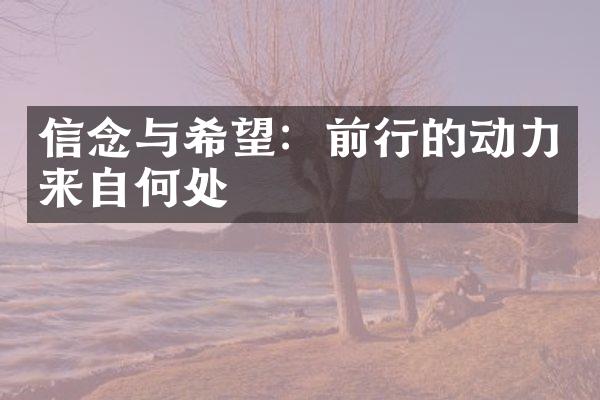 信念与希望：前行的动力来自何处