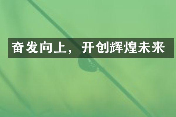 奋发向上，开创辉煌未来