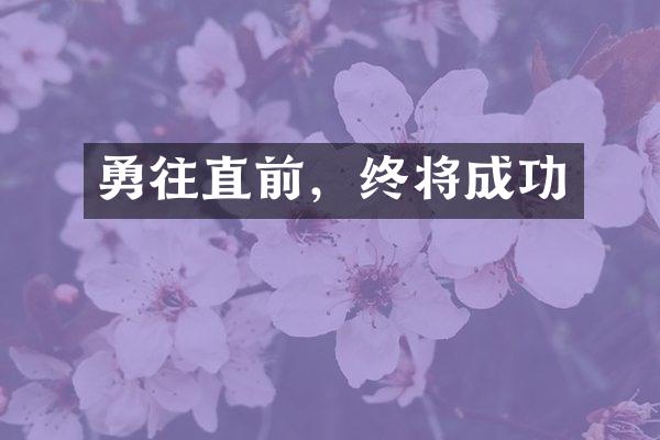 勇往直前，终将成功