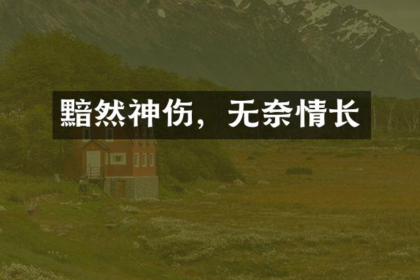 黯然神伤，无奈情长