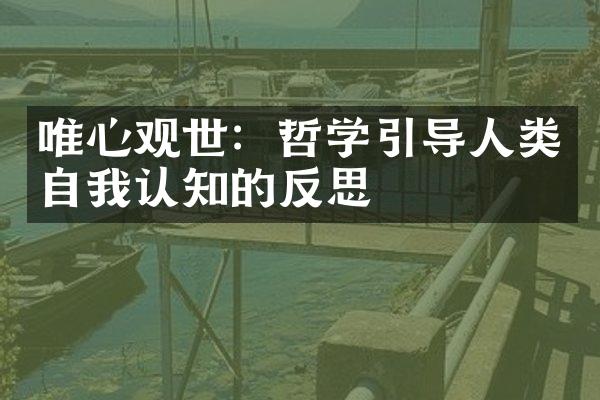 唯心观世：哲学引导人类自我认知的反思