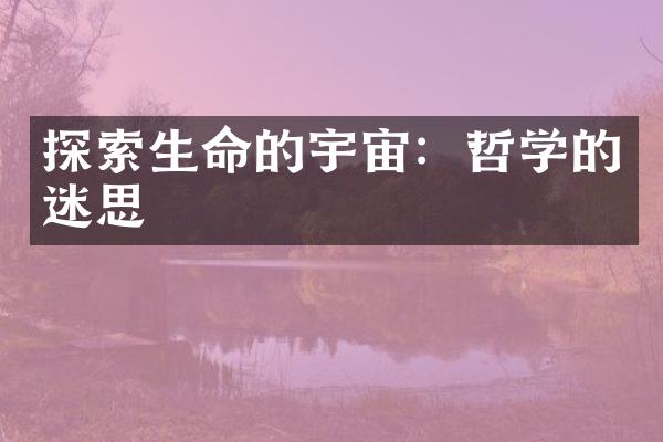 探索生命的宇宙：哲学的迷思