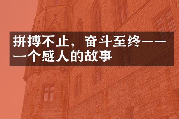 拼搏不止，奋斗至终——一个感人的故事