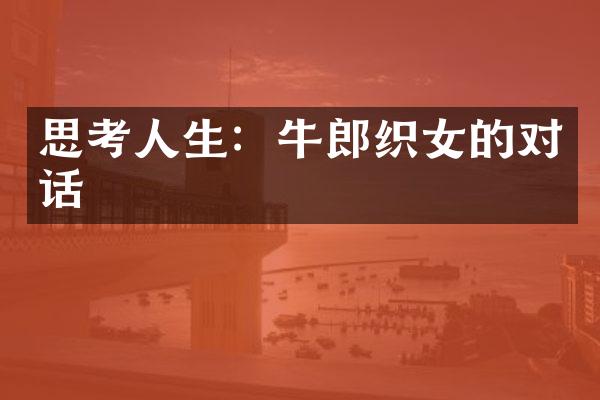 思考人生：牛郎织女的对话