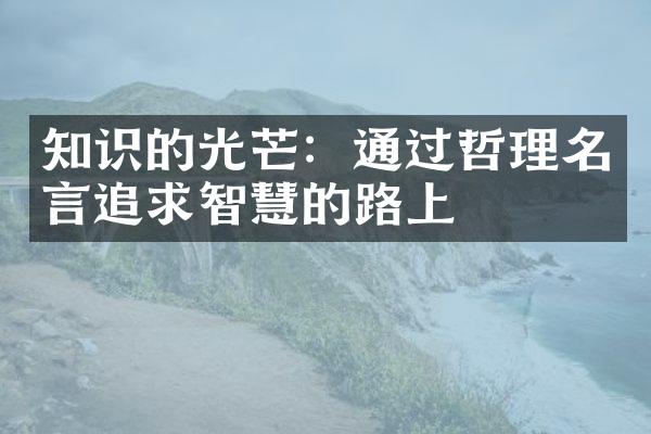 知识的光芒：通过哲理名言追求智慧的路上