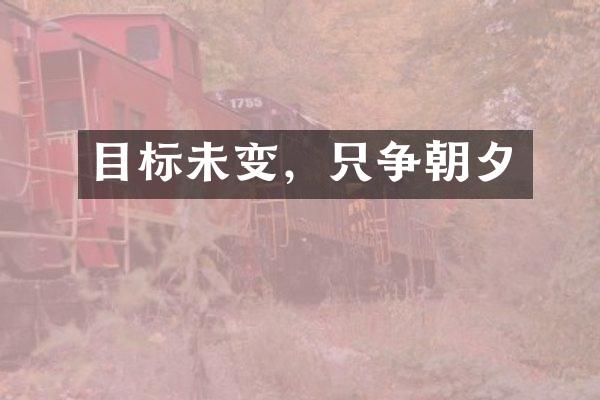 目标未变，只争朝夕
