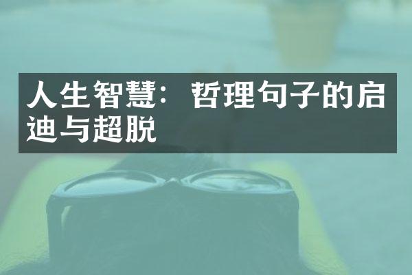 人生智慧：哲理句子的启迪与超脱