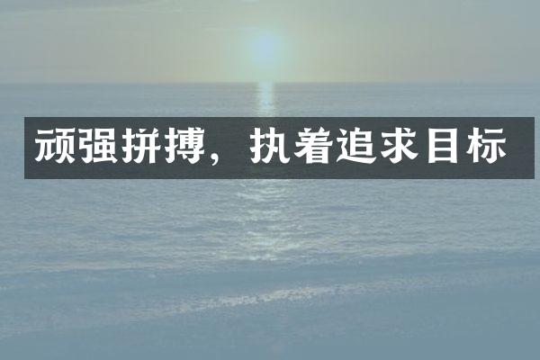 顽强拼搏，执着追求目标