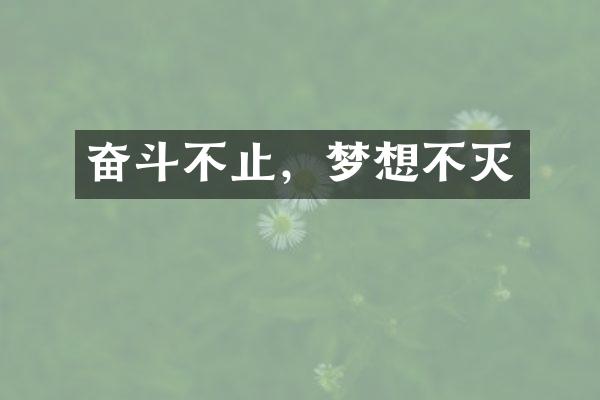 奋斗不止，梦想不灭