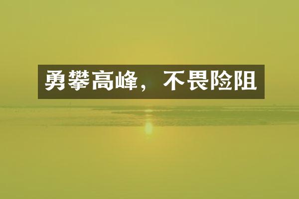 勇攀高峰，不畏险阻
