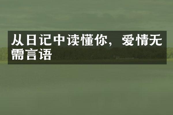 从日记中读懂你，爱情无需言语