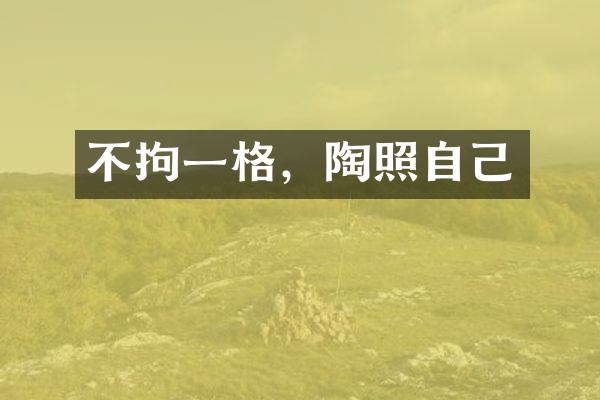 不拘一格，陶照自己