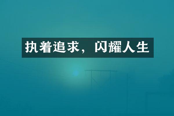 执着追求，闪耀人生