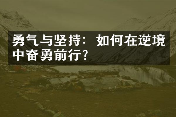 勇气与坚持：如何在逆境中奋勇前行？