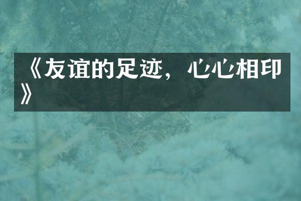 《友谊的足迹，心心相印》