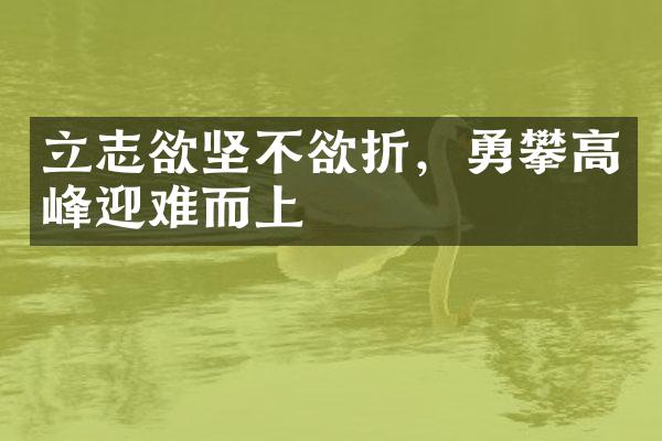 立志欲坚不欲折，勇攀高峰迎难而上