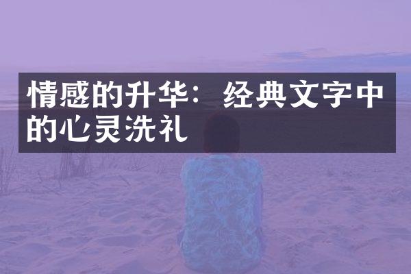情感的升华：经典文字中的心灵洗礼