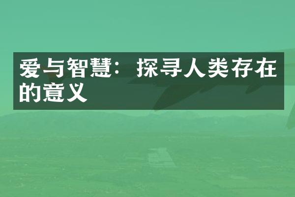爱与智慧：探寻人类存在的意义