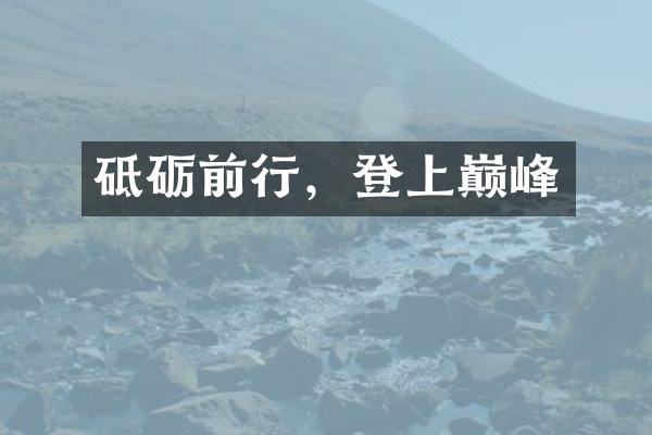 砥砺前行，登上巅峰