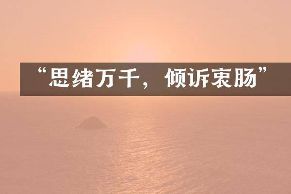 “思绪万千，倾诉衷肠”