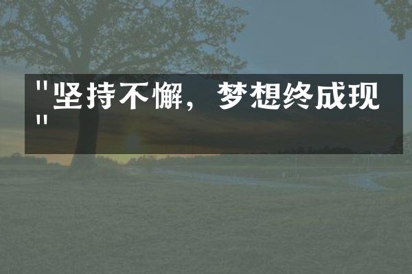 "坚持不懈，梦想终成现实"