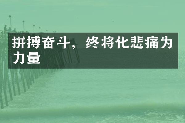 拼搏奋斗，终将化悲痛为力量
