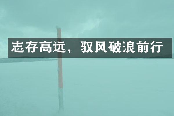 志存高远，驭风破浪前行