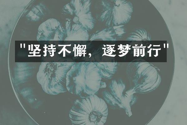 "坚持不懈，逐梦前行"