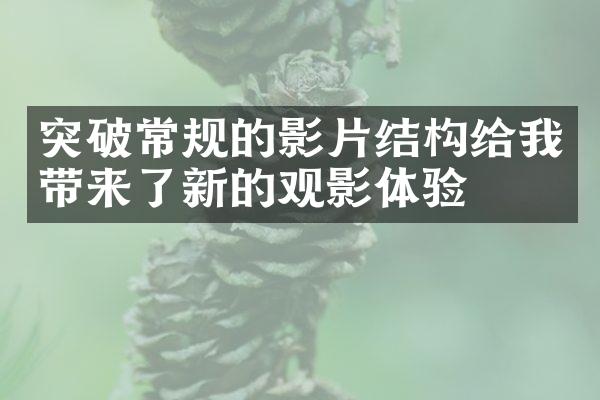 突破常规的影片结构给我带来了新的观影体验