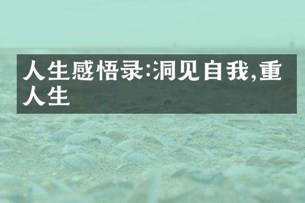 人生感悟录:洞见自我,重塑人生