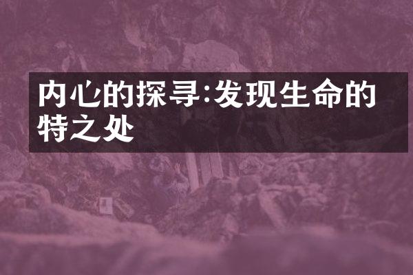 内心的探寻:发现生命的独特之处