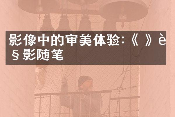 影像中的审美体验:《 》观影随笔