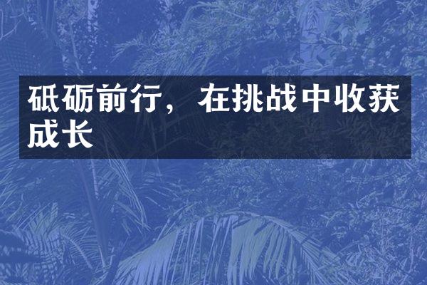 砥砺前行，在挑战中收获成长