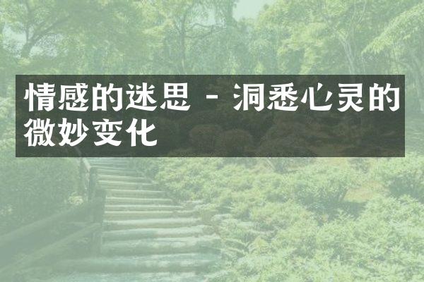 情感的迷思 - 洞悉心灵的微妙变化