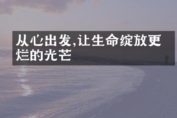 从心出发,让生命绽放更灿烂的光芒