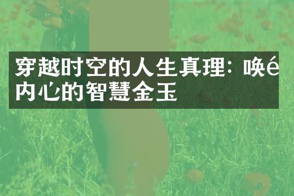 穿越时空的人生真理: 唤醒内心的智慧金玉