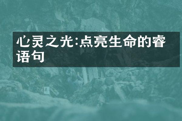 心灵之光:点亮生命的睿智语句