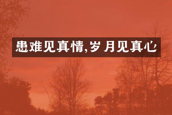 患难见真情,岁月见真心