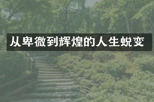 从卑微到辉煌的人生蜕变
