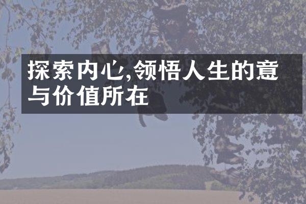 探索内心,领悟人生的意义与价值所在